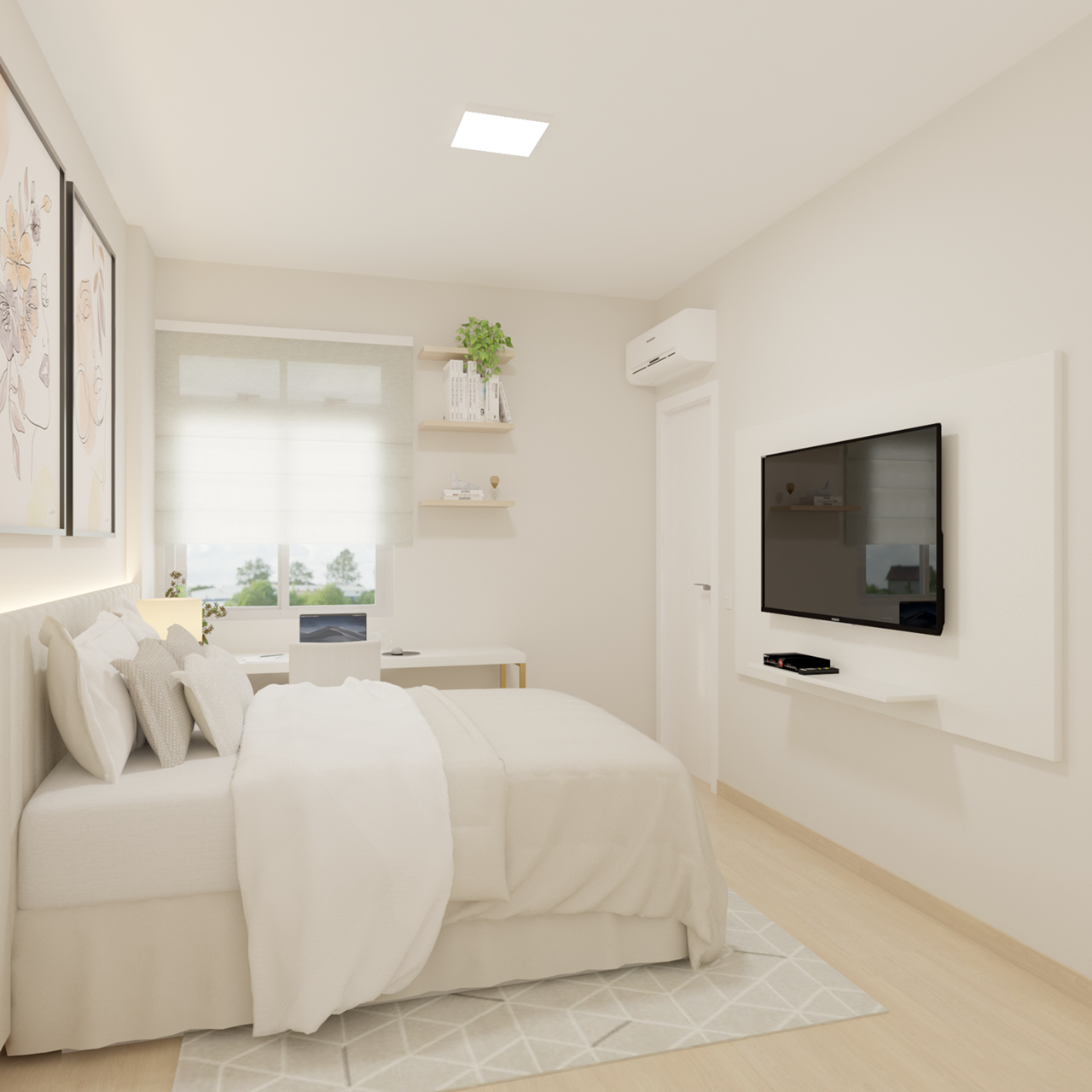 Projeto Apto R2 - Quarto 1 Vista 3 - Jordana Melo Arquitetura